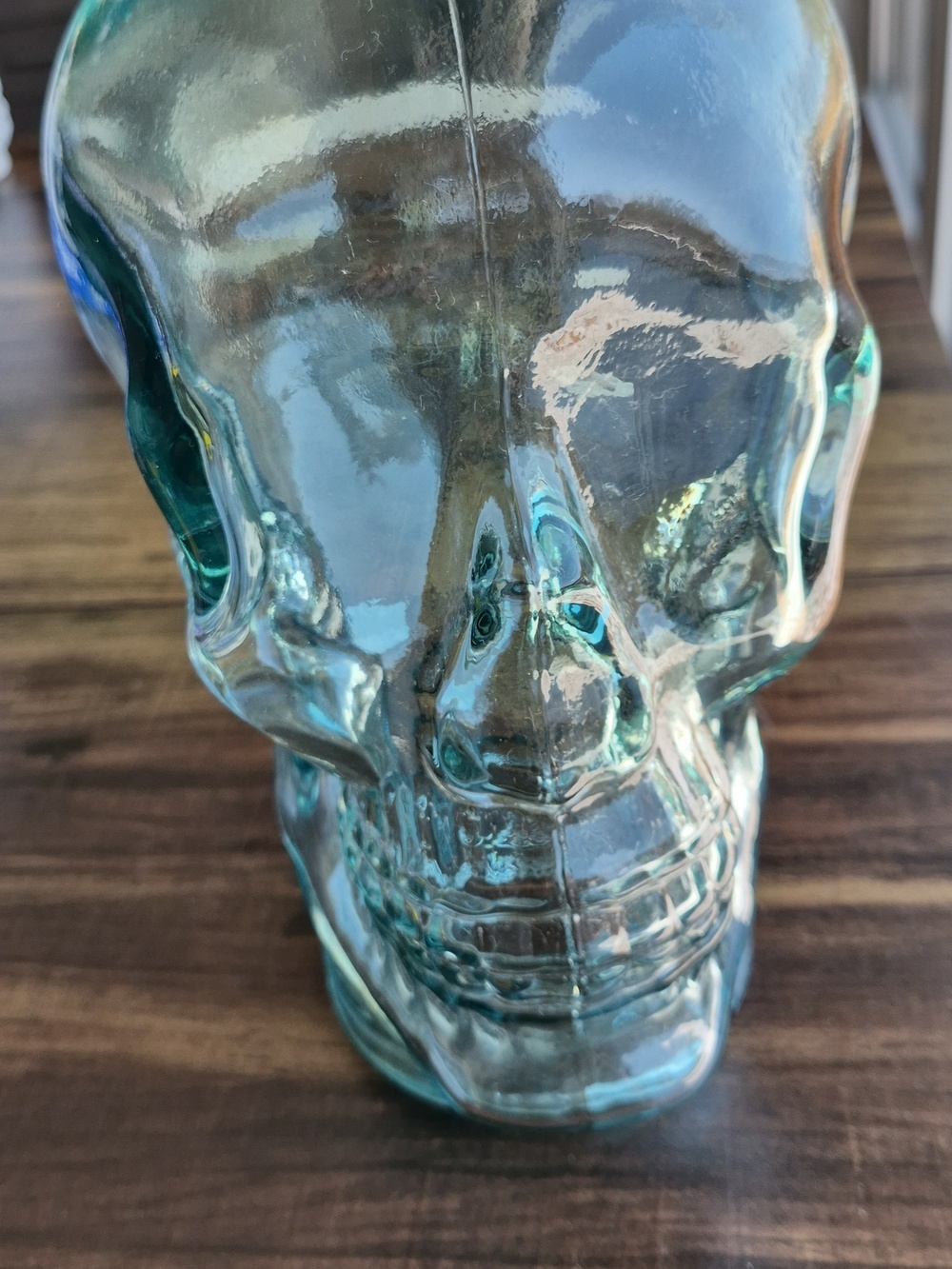 Vintage Clear Glass life-size Skull Sculpture